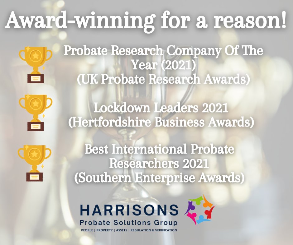 HRProbate's tweet photo. We are incredibly proud of our prestigious awards, including those listed here.

We were also recently announced as finalists in this year's @eventsandprmk, in 2 categories.

@WatfordChamber #SMEHerts #SMEAwards #probate #heirhunters #deceasedassets #findawill #missingwillsearch https://t.co/MnTQyBCLsg