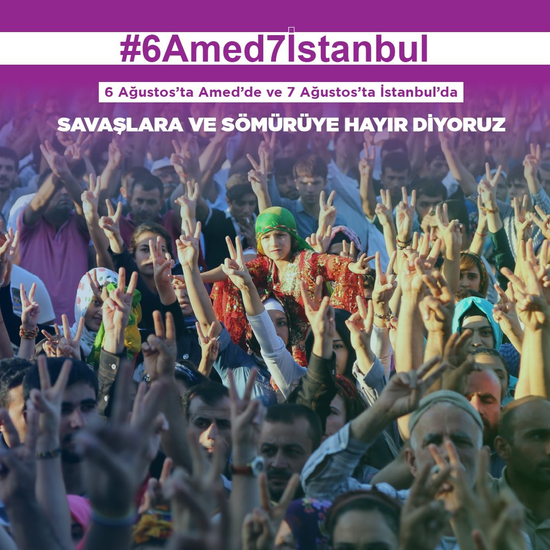 DEMGenelMerkezi's tweet photo. Çözüm de bizde mücadele de; direnerek kazanma geleneği de bizde gelecek de! Haydi şimdi miting zamanı. #6Amed7İstanbul https://t.co/lRCjYhJJTD