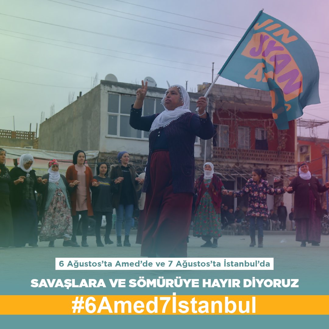 DEMGenelMerkezi's tweet photo. Çözüm de bizde mücadele de; direnerek kazanma geleneği de bizde gelecek de! Haydi şimdi miting zamanı. #6Amed7İstanbul https://t.co/lRCjYhJJTD