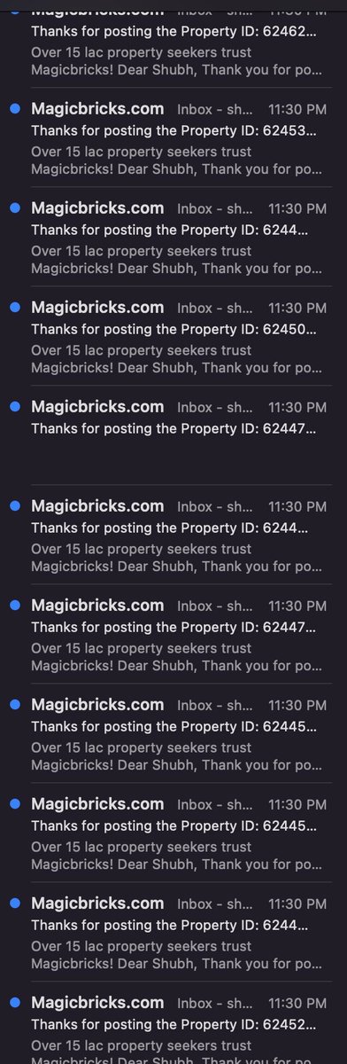 amar_sshukla's tweet photo. @magicbricks Your system has triggered 100 emails within seconds. Please get this corrected. https://t.co/GTC9v12iaK