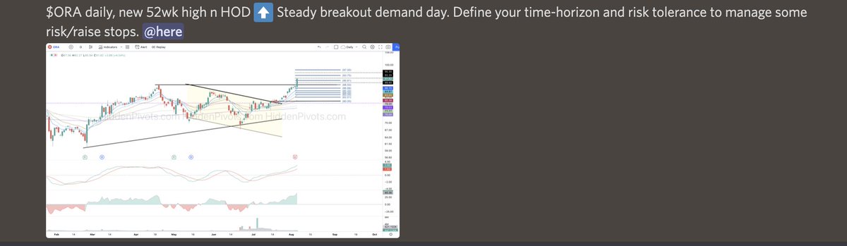 HiddenPivots's tweet image. $ORA daily ⬆️ Solid r/s breakout continuation from our HP $80 trigger long setup.

#HPchartroom