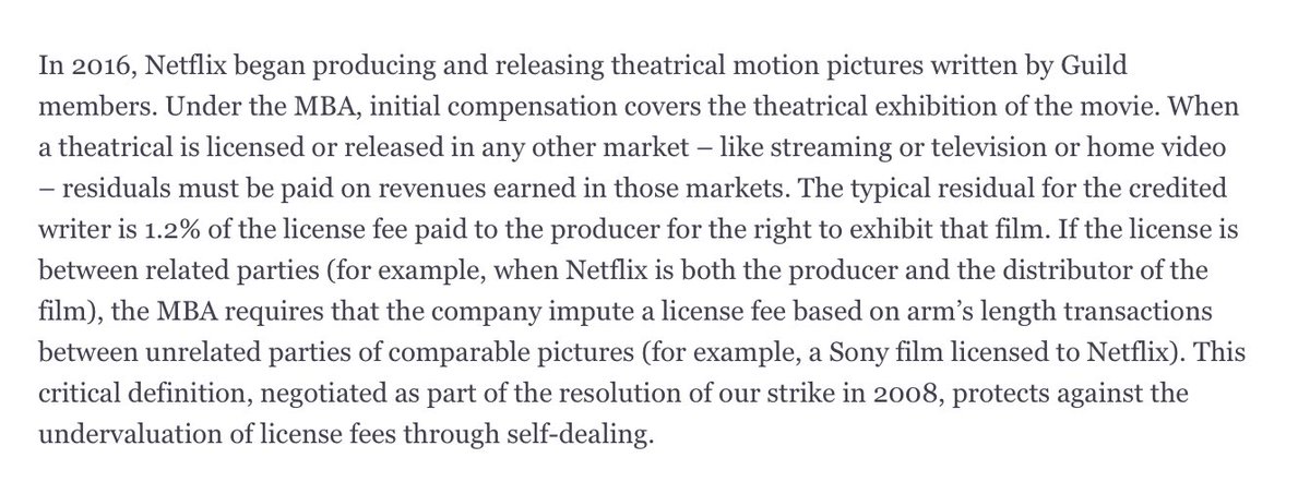 gerryconway's tweet photo. The @WGA just nailed Netflix for a sh*t ton of owed residuals for writers. Crucially, the Guild contract has a provision that prevents the self-dealing that screws comic book creators with creator equity deals at ⁦@DCComics⁩: https://t.co/xo7zLbVLKh