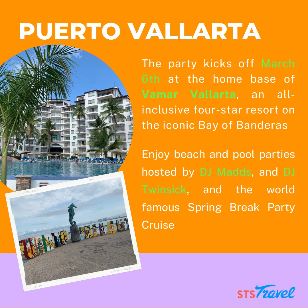 ststravel's tweet photo. Check out Mexico's hot west coast destination, Puerto Vallara! 
 #PuertoVallarta #SpringBreak #travel #collegestudents #thursdaythoughts #backtoschool #SECfootball https://t.co/d57SPprXF6