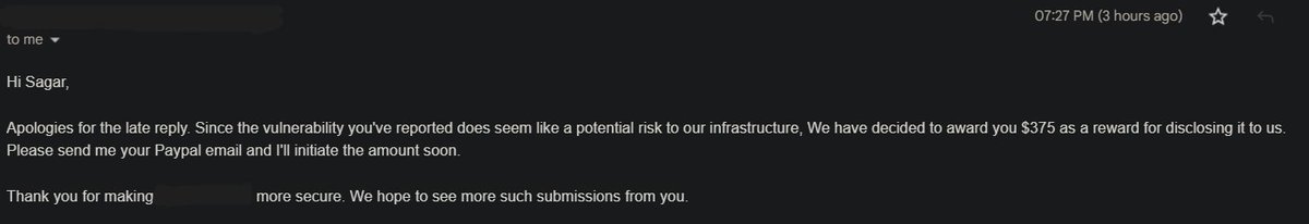 Thursday Bounties⚡

Vulnerabilities Reported :
- Bypassed Cloudflare and Found Origin IP.
- Broken Access Control

Tip:-
lnkd.in/giP6b4pB
This tool may help when dealing with Cloudflare WAF's.

#bugbounty #cybersecurity #bugbountytips #redteam #vapt
