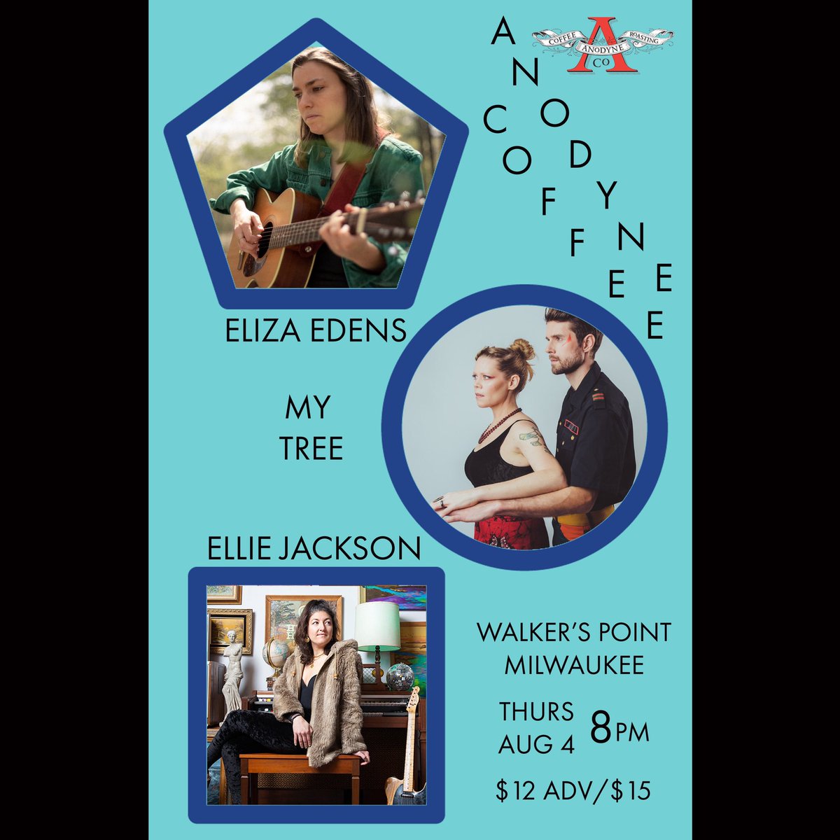 Midwest mini tour starts today, Thursday, in Milwaukee WI! Show starts at 8pm @Anodynecoffee Walkers Point. Eliza Edens and Ellie Jackson on the bill. <a href="/caroenildavis/">Caroline Davis</a> <a href="/jamin_jamal/">Soul Lever Lift</a>
