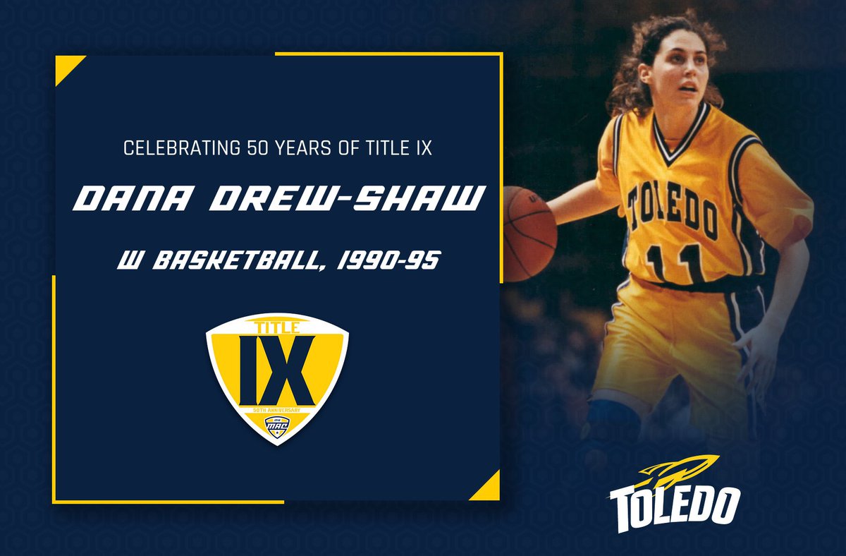 Celebrating 50 Years of Title IX: Toledo’s Dana Drew-Shaw

Drew-Shaw was a two-time MAC Player of the Year and led Toledo to three NCAA Tournament appearances as well as one WNIT berth. 

🗒: bit.ly/3oWVsfC | #TitleIX50