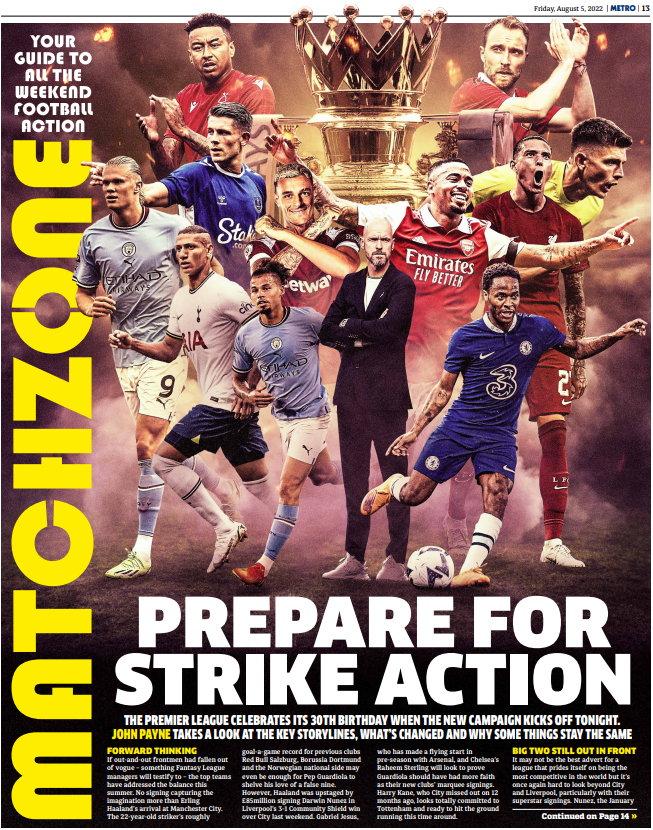 metrosportHQ's tweet photo. New season, new #Matchzone. Our weekend football supplement is back for a seventh(!) season. Grab one tomorrow. https://t.co/uNtjMbfUcM