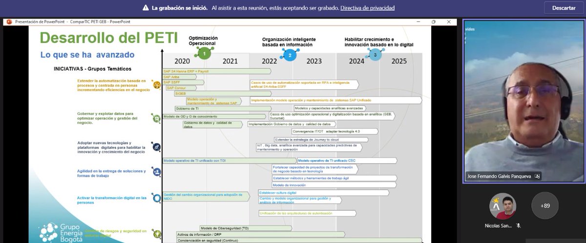 ConsejeriaTIC's tweet photo. Hoy, en nuestro #ComparTIC, José Fernando Galvis, gerente de tecnología de @GrupoEnergiaBog compartió la experiencia de la entidad en:
✅ Seguridad digital
✅ Internet de las cosas
✅ Soluciones Cloud y más. https://t.co/zqI7NE9SBp