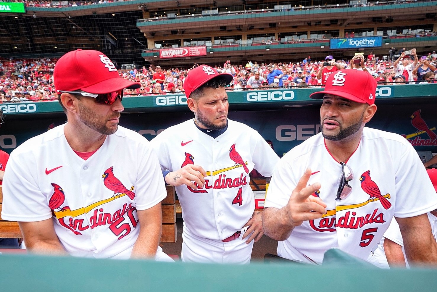 St Louis Cardinals Adam Wainwright Albert Pujols And Yadier Molina