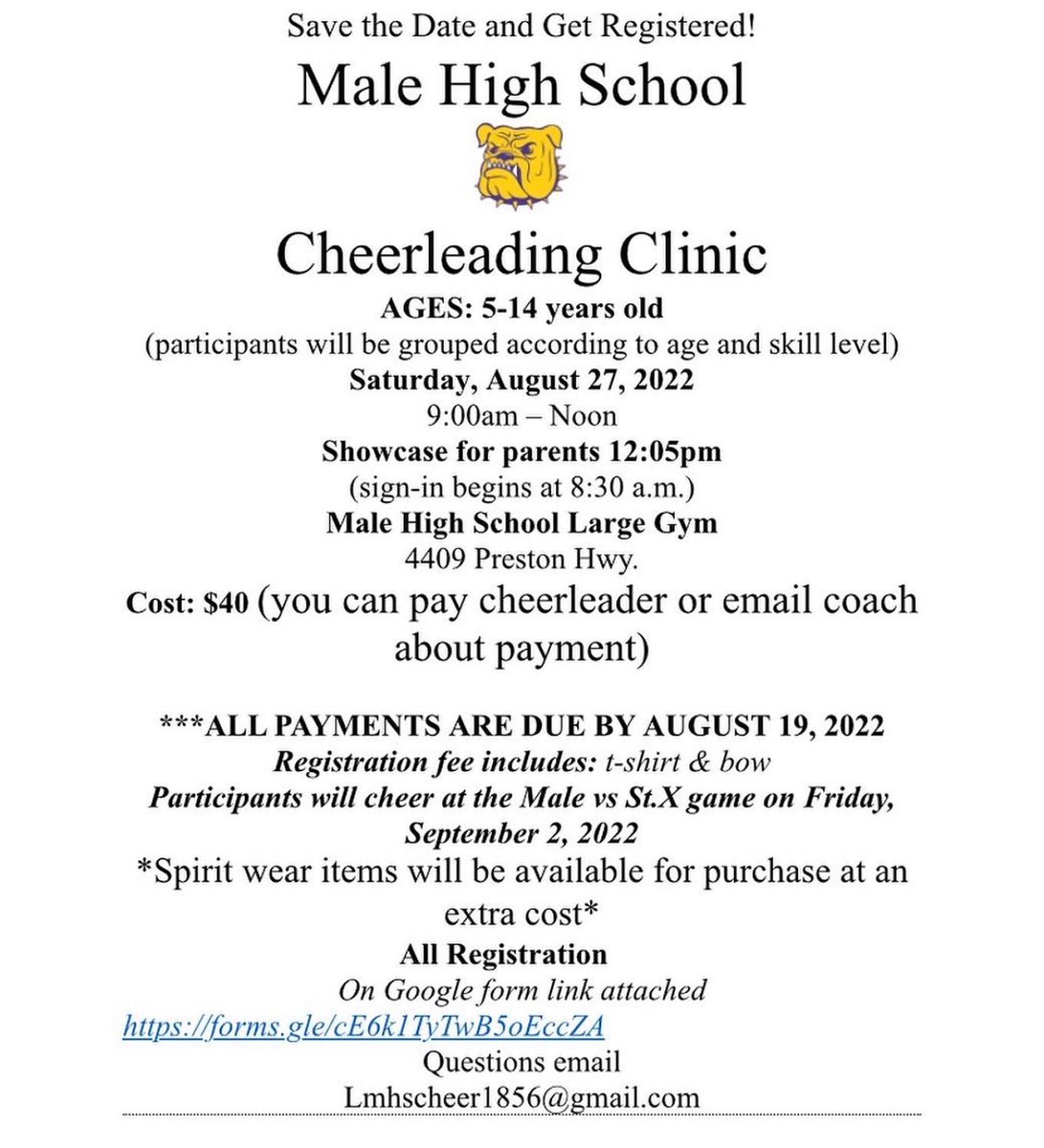 KimScanlon1's tweet photo. Save the dates and support the Louisville Male High School Cheer Team!  @lmhsjvcheer https://t.co/LPxQj20wCD