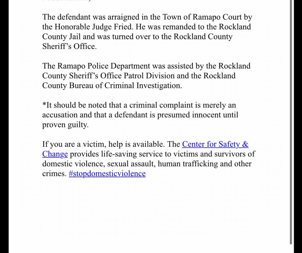 Ramapo_PD's tweet image. If you are a victim, help is available. The Center for Safety &amp;amp; Change @CSC_Liberate provides life-saving service to victims and survivors of domestic violence, sexual assault, human trafficking and other crimes. #stopdomesticviolence