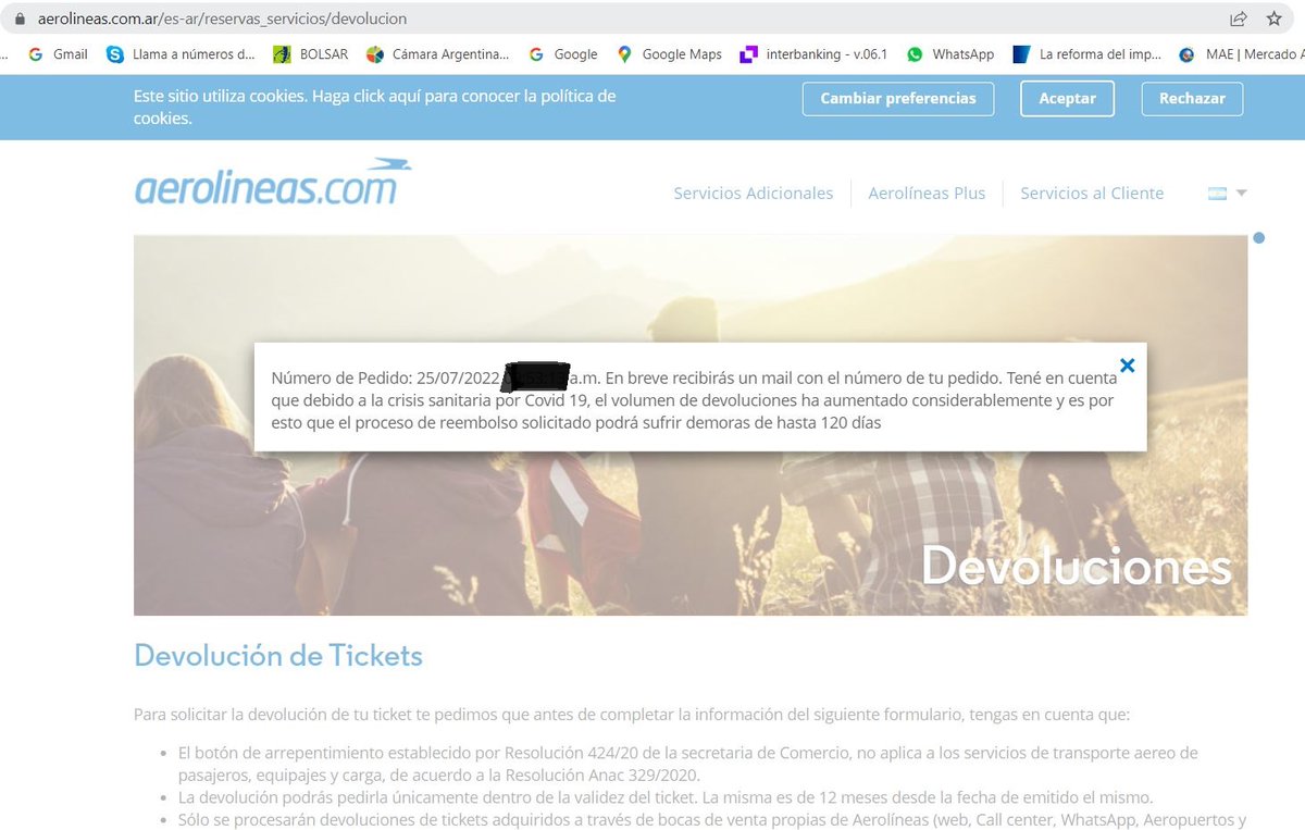 garamburu13's tweet photo. @dzapatillas Puede Aerolíneas Argentinas demorar 120 dias en reintegrar el valor de un pasaje que se devolvió? https://t.co/QInmqs2hOE