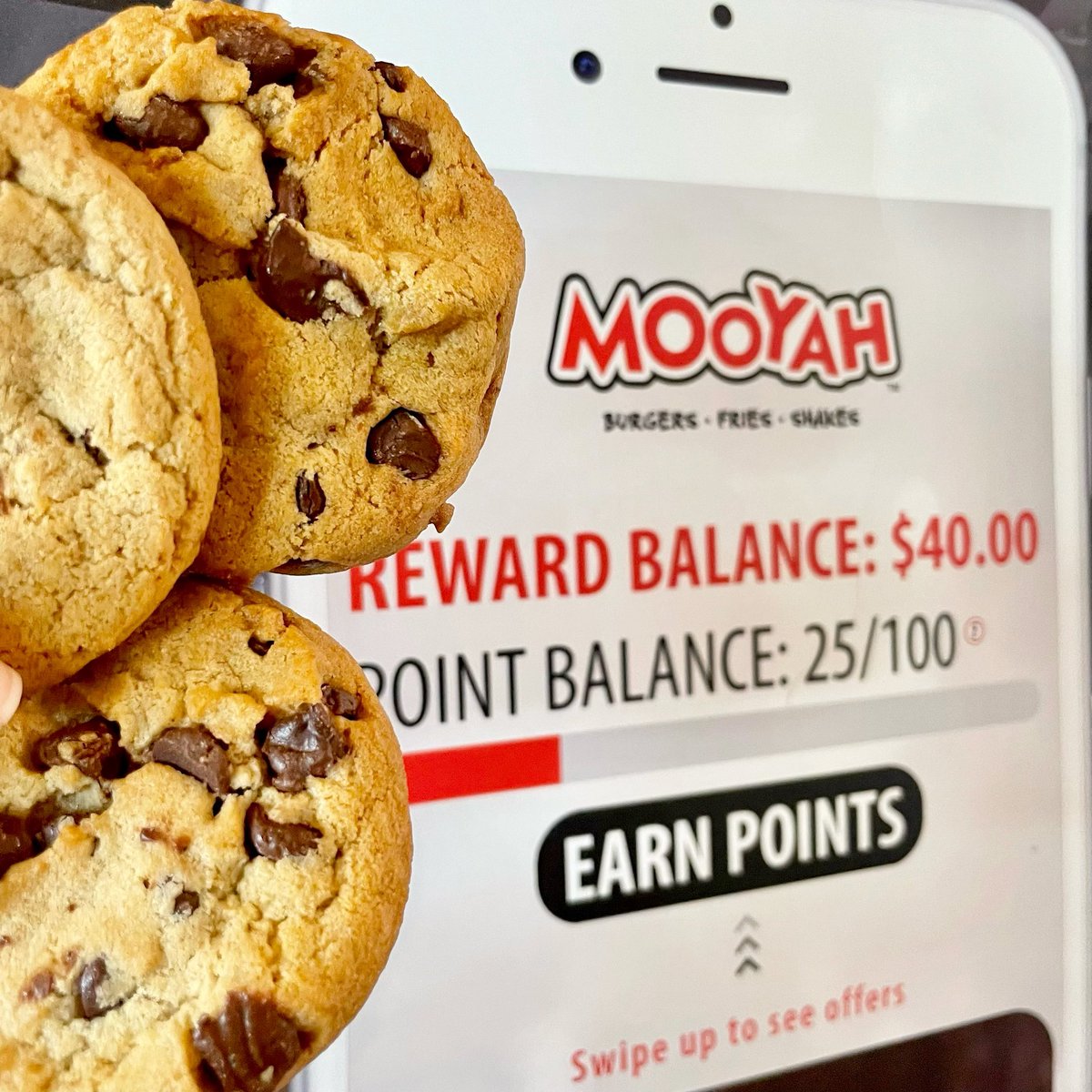 MooyahOC's tweet photo. Celebrate #NationalChocolateChipCookieDay with us &amp; rack up 20 Bonus Points with an order of our (3) #ChocolateChipCookies today 8/4 only. 📲🍪🎉 #MOOYAH #chocolatechipcookieday #freshbakedcookies #chocolatechipcookie #otisspunkmeyer #cookielover #irvine https://t.co/pYPnt5zUFc https://t.co/NRQAssOHWu