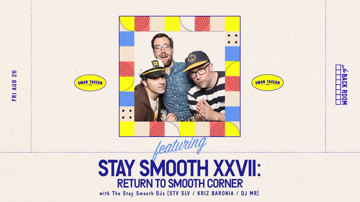 This Friday come have what the captain’s having ⚓️🍹 
Stay Smooth XXVII: Return To Smooth Corner is kicking out the jams @ 8PM 
Snag your advance tickets now 🎟
https://t.co/1vNiFHAMAG 