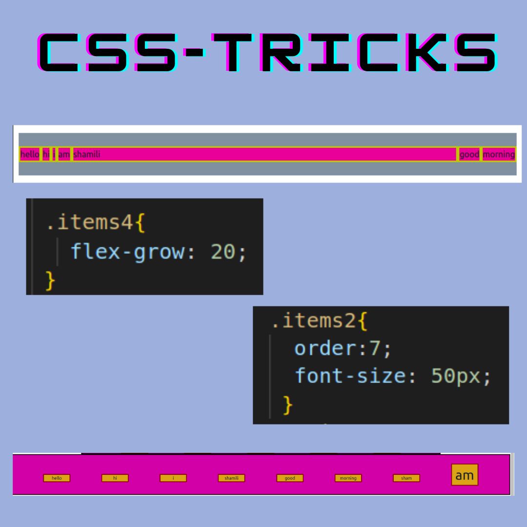 SHAMILI55874899's tweet image. order and flex-grow uses in CSS #CSS_tricks #CSS #learn_code #tech_world #FrontEndDeveloper