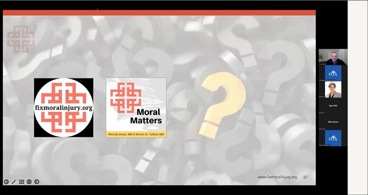 What is moral injury? Last week Drs. Ryan Will, Wendy Dean, and Simon Talbot discussed this hot topic on an OTA webinar. Watch the replay at education.ota.org.