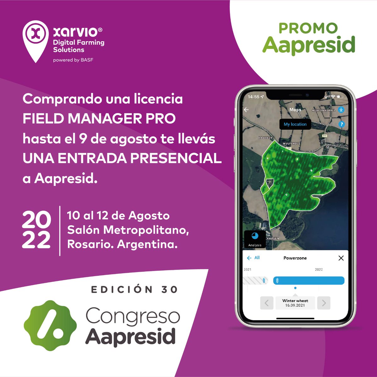RadarAgtech's tweet photo. 😎🚀 #DatazoRadar Comprando una licencia Field Manager Pro de @xarvioAR te llevas una entrada para el 30 Congreso @aapresid 👇🏻 https://t.co/n9fX0uMiqD