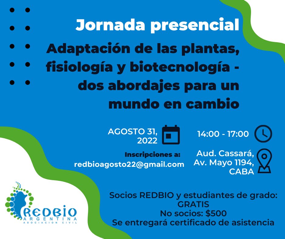 ecofisiologia's tweet image. Atención #Argentina #CABA charla del Dr. Jorge Casal y el Dr. Sergio Ochatt en #agosto, Fundación Cassará organizada por @REDBIOArgentina . No se lo pierdan!