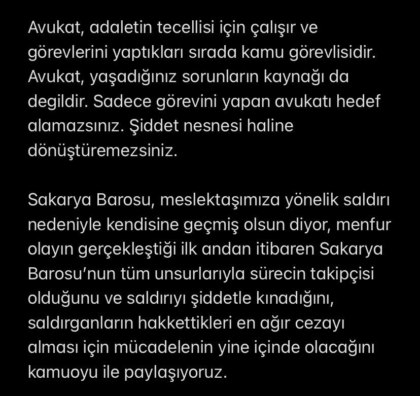 SakaryAHM's tweet photo. Kamuoyuna bildirimimizdir; geçtiğimiz gün meslektaşımıza yönelik yapılan saldırı sonucunda saldırıda bulunanlar tutuklanmıştır. https://t.co/TVgqRh4KXC
