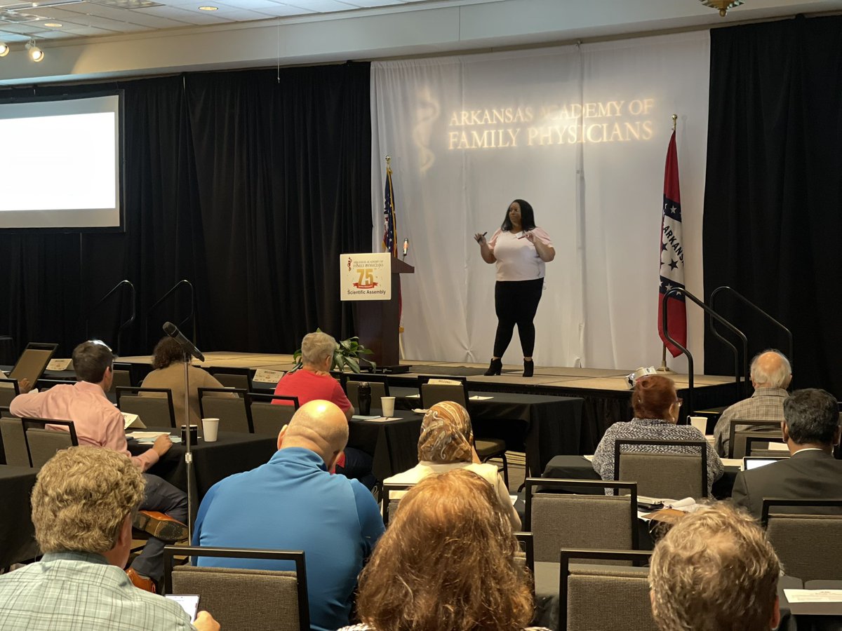 NYITCOMAR's tweet photo. Dr. Adrienne Loftis, assistant professor of clinical medicine and a board-certified OB/GYN, is speaking on contraception management and considerations for medically complex patients at the Arkansas Academy of Family Physicians conference. #arafp @aoafordos @aafp https://t.co/30WiPBUSMx