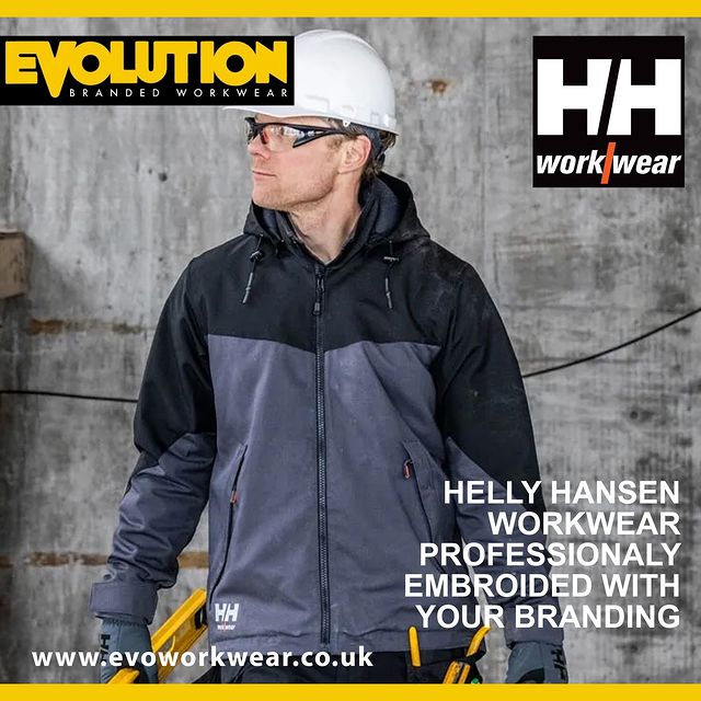 Helly Hansen work wear with your branding by the Work Wear Experts at evoworkwear.co.uk #hellyhansen #workwear #construction #builder #groundworks #scaffolders #scaffolding #builders #fixradio #checkatrade #mumstrustedtraders #tradesmen #tradesman #workman #workmen