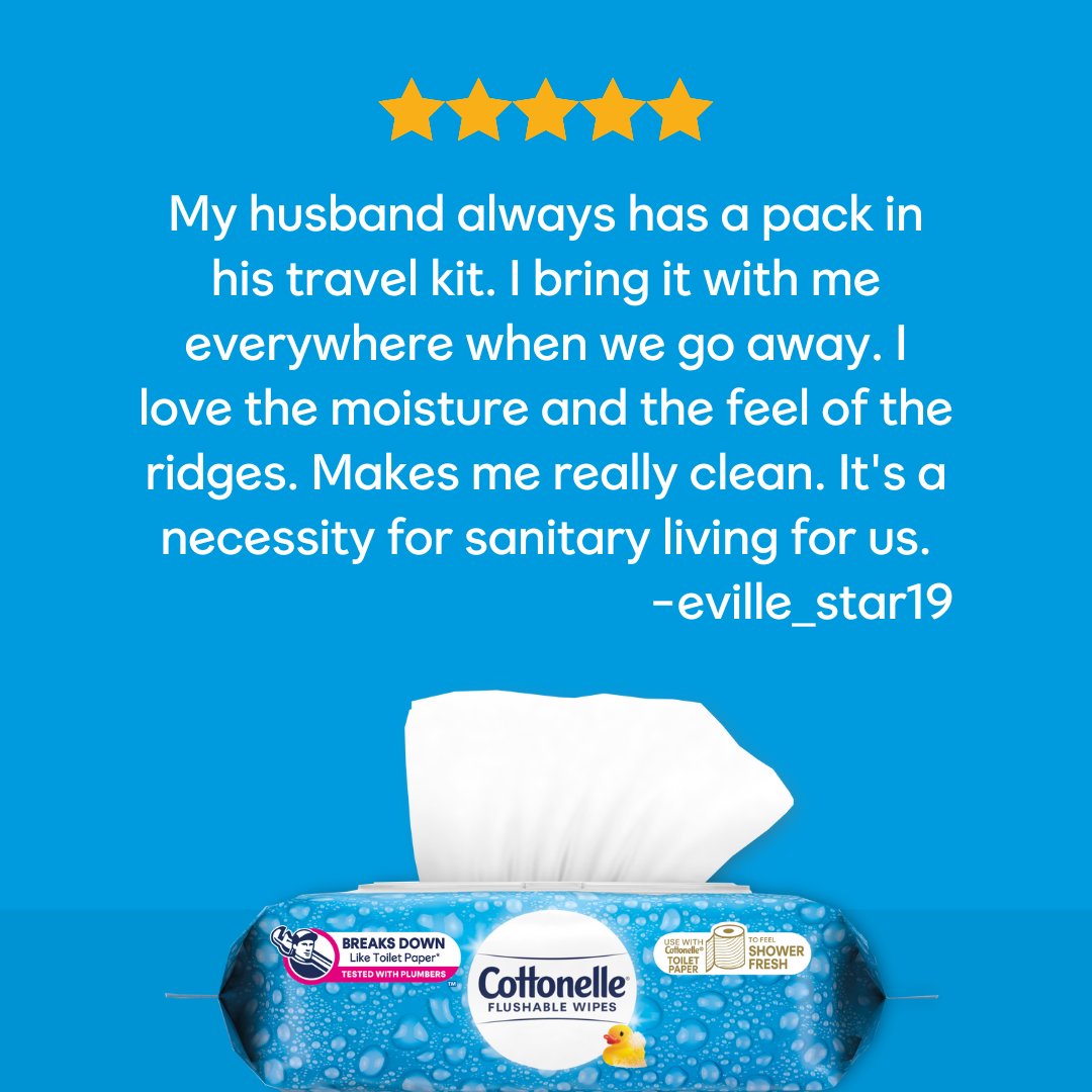 Take it from our real consumers, #Cottonelle® Flushable Wipes have your back for that fresh, #clean feeling, even when you’re on the go!