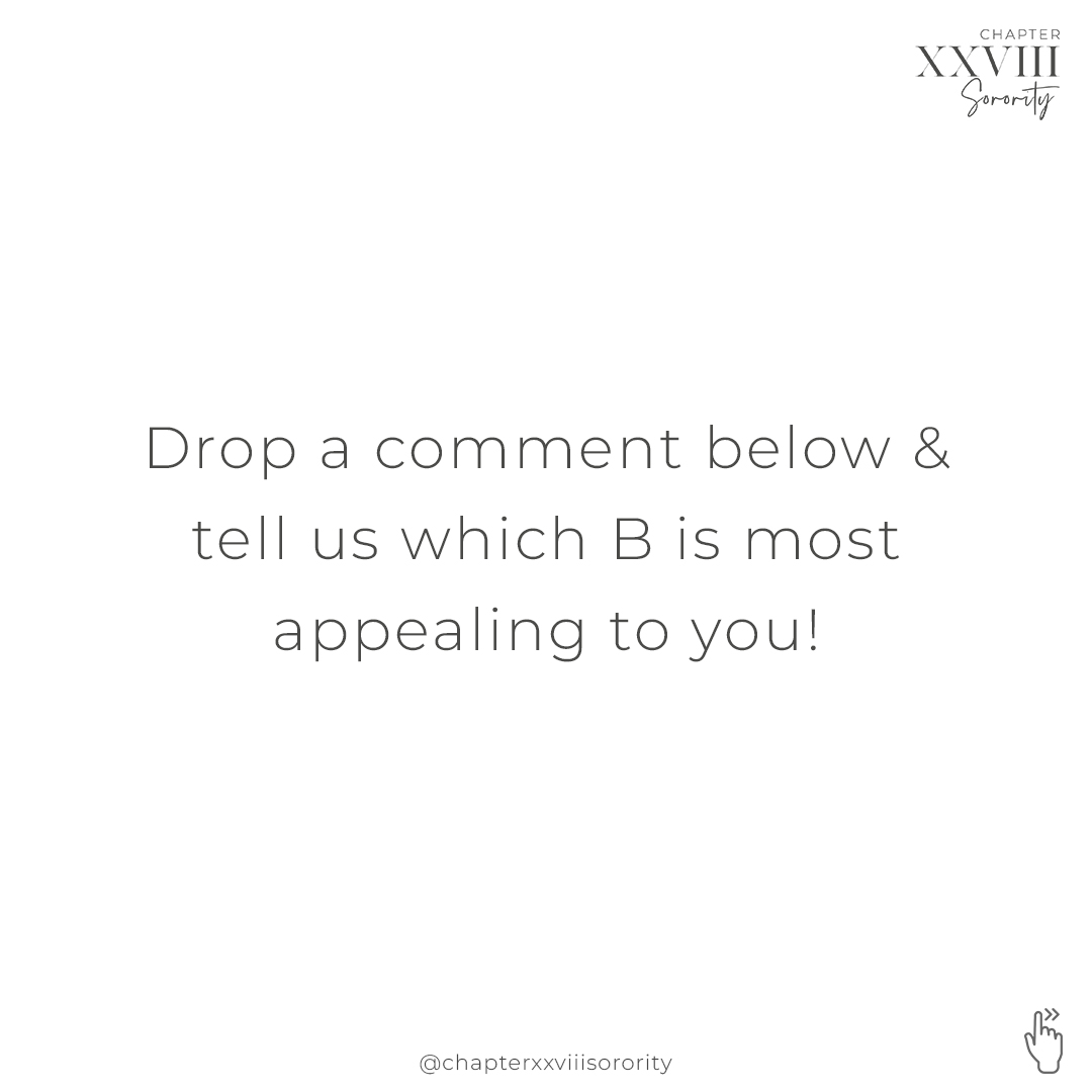 chapterxxviii's tweet photo. Drop a comment below and tell us which B is most appealing to you! https://t.co/FA2cPHNUy3