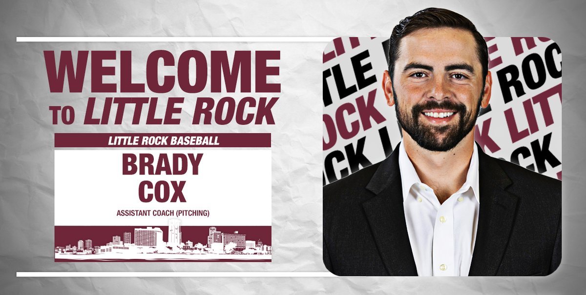 Trojans, please help us in welcoming Brady Cox (<a href="/B_Cox_7/">Brady Cox</a>) to Little Rock as our new assistant ⚾ coach!

Cox will oversee the Trojan pitching staff, and we're excited to welcome him to #LittleRocksTeam.

📰 : bit.ly/3w3txin