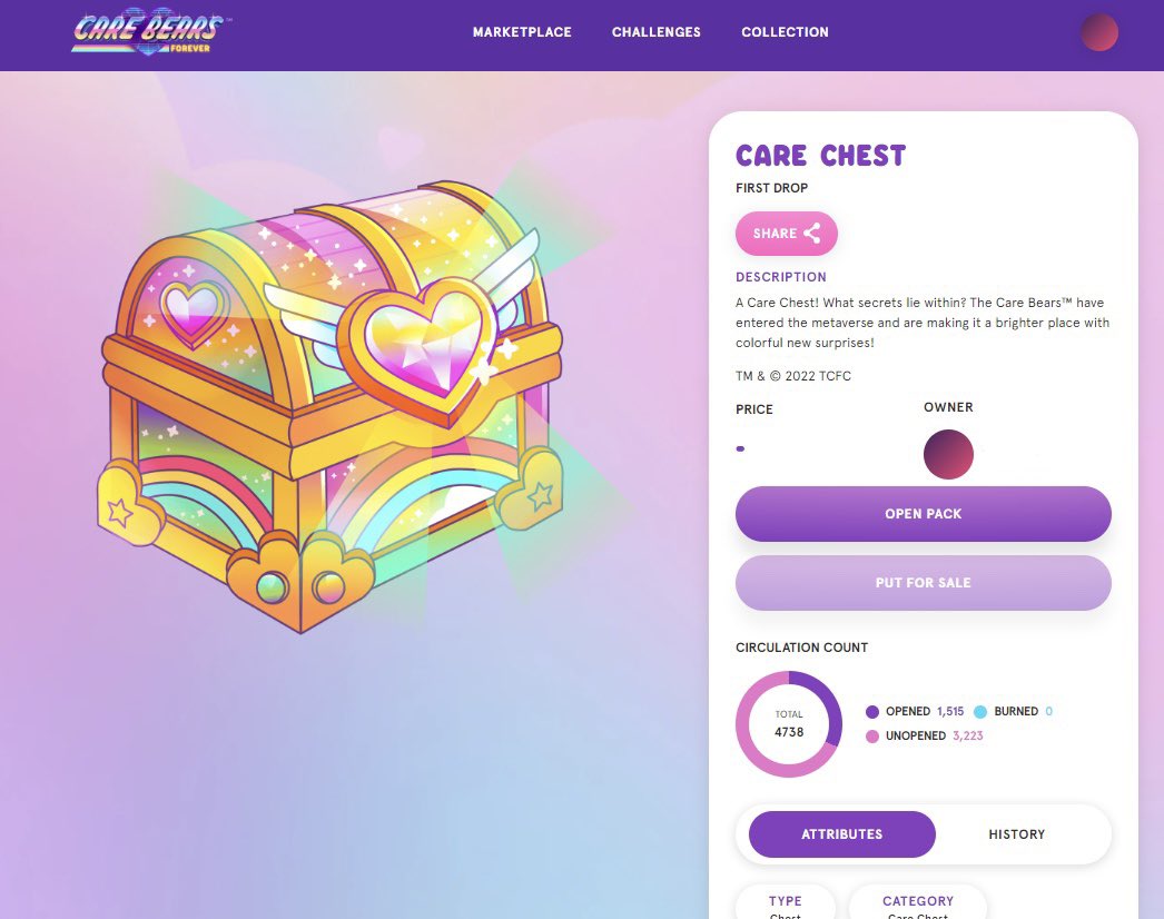 Glad I was lucky enough to get a <a href="/carebears_nfts/">Care Bears™ NFTs</a> chest 🙏

Floor is 5 times the mint price 😵‍💫