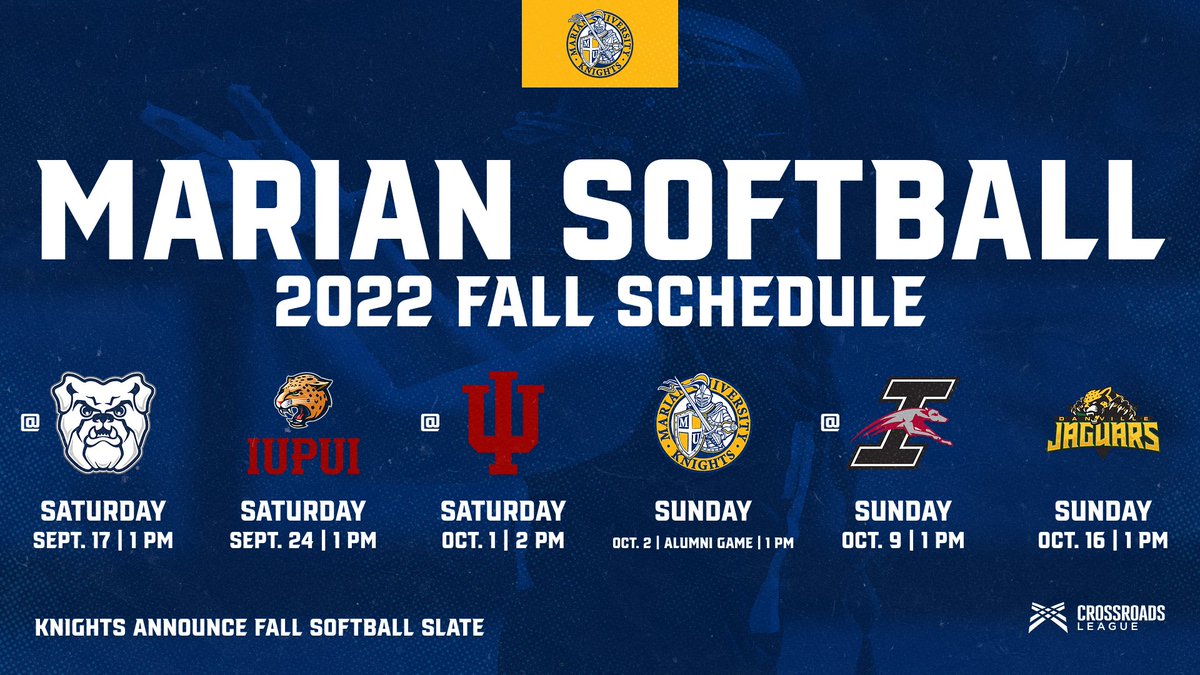 <a href="/MarianKnightsSB/">Marian Softball</a> has announced their fall ball schedule!! 

A tough fall schedule against multiple NCAA DI and DII teams, head out to the diamond to get a preview of the 2023 Knights in just a few weeks! 🥎🥎