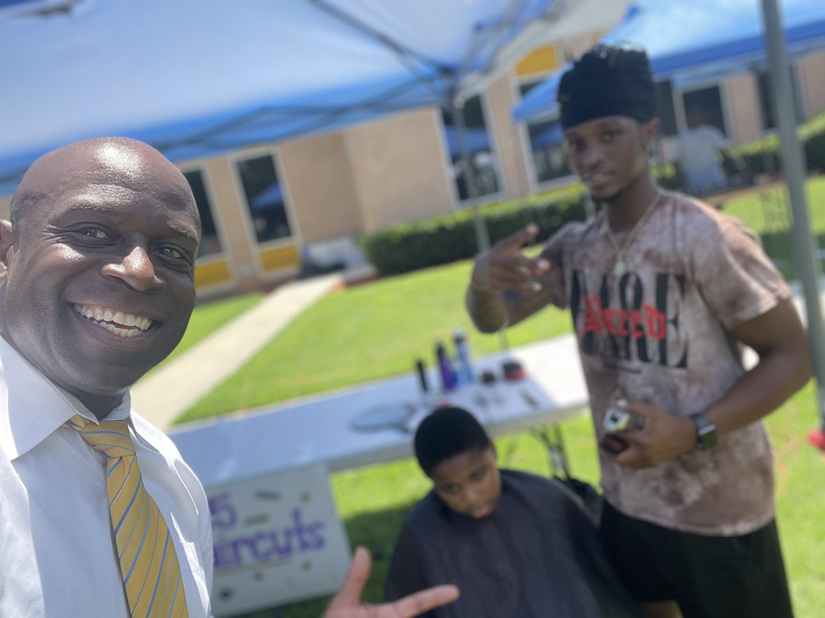 The <a href="/SWDPanthers/">Southwest DeKalb HS</a> is extra special when former students organize a Back to School Give away at Open House. Free food. Free bags. Free hair cuts. <a href="/DeKalbSchools/">DeKalb Schools, GA</a>