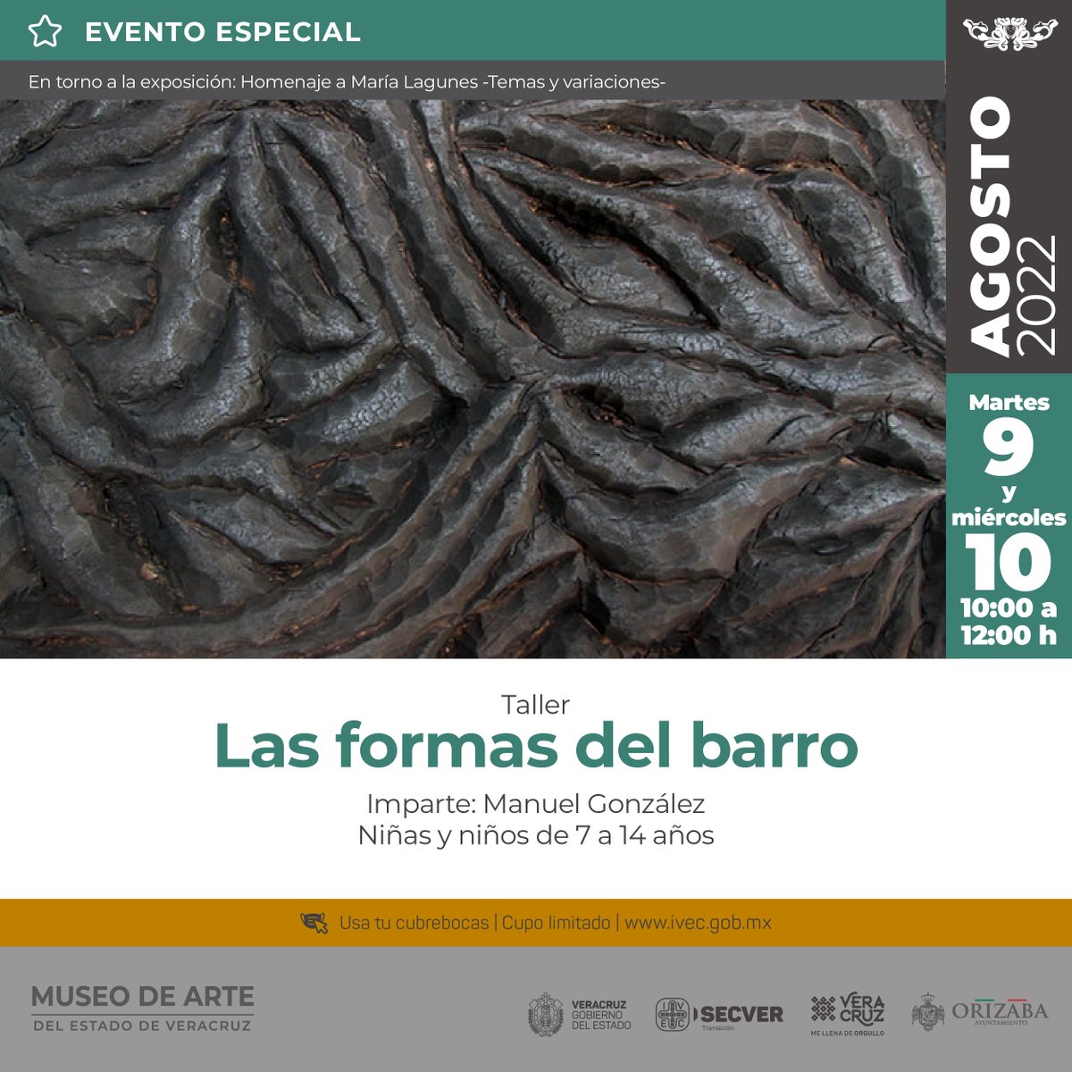 MAEVorizaba's tweet photo. ¡Forma parte de #MiVeranoMAEV! 
Los invitamos a participar en los talleres que imparte el artista Manuel González, actividad paralela a la exposición: Homenaje a María Lagunes.  Inscripciones:
https://t.co/0bi1ms8SXx https://t.co/3JkIxvmQdK