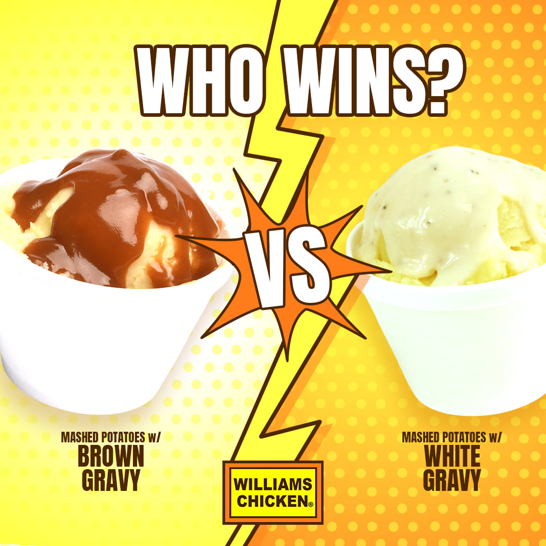 WilliamsChickn's tweet photo. DECISIONS....DECISIONS....Who you got? #mashedpotatoes #browngravy #whitegravy #sides #sideitems #veggies #potatoes #williamschicken #chicken #wedeliver #ubereats #doordash #grubhub #restaurants #dfwrestaurants #tylerrestaurants #dallasrestaurants #foodie #FastFood https://t.co/9XIAhGLkWC
