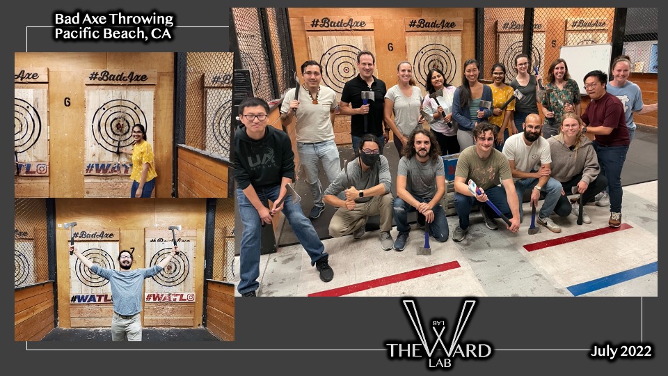 The Ward Lab (@wardlab1) on Twitter photo Trying something new for our lab outing! #watchout #axethrowing #badaxe Trying something new for our lab outing! #watchout #axethrowing #badaxe
