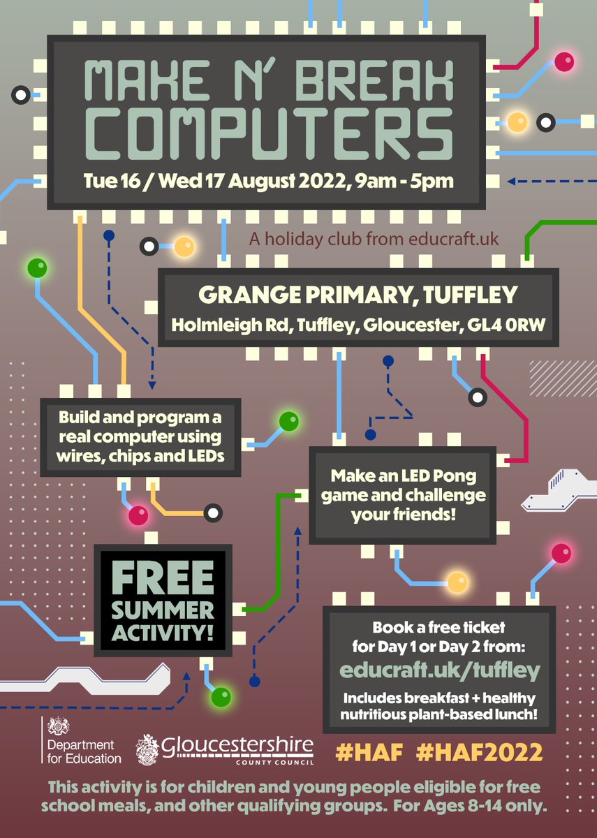 educraftuk's tweet photo. Free computing workshops for kids in Gloucester!

Click here for more info https://t.co/6cQnwp1gGE and to book a free place for your child https://t.co/yPko04qzE9