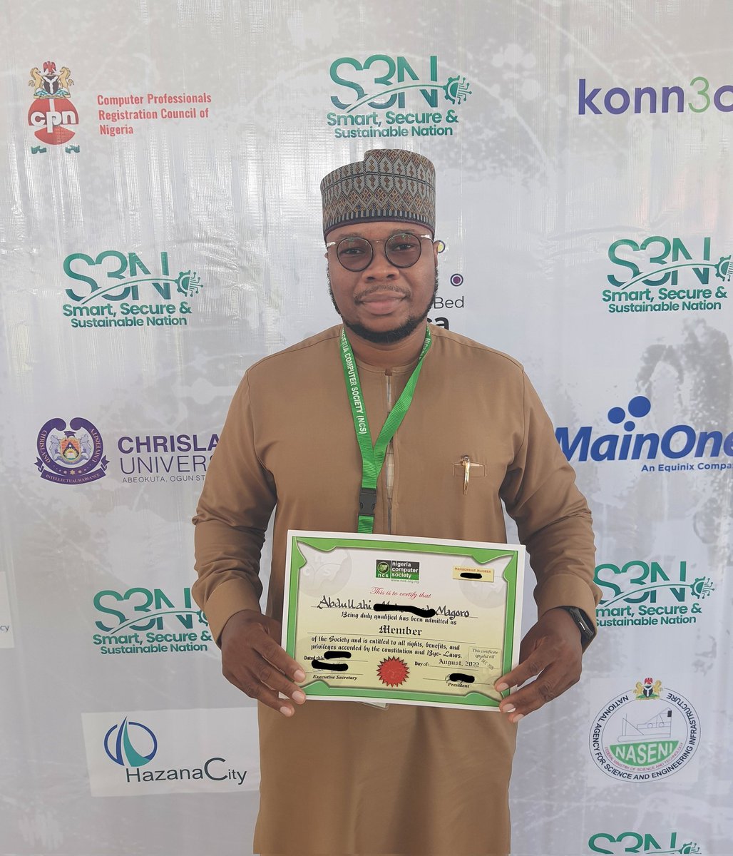 absmag's tweet image. Just got inducted today as a member of the @NigeriaComputer society. I would like to thank @ProfSodiya and his team for putting together such a well organised conference. It is an honour to be a member of the family.