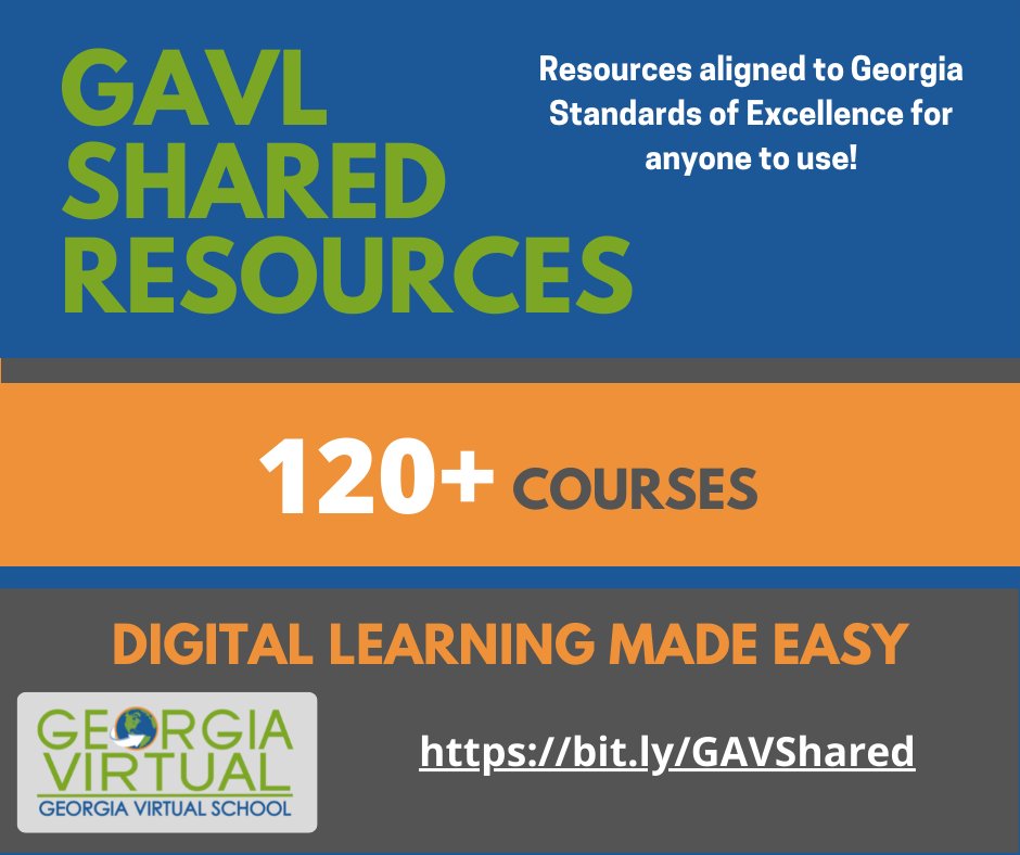 gavirtual's tweet photo. Teachers: if you're looking for great FREE resources to help in your middle school or high school classroom, we've got you covered! 
120+ courses are available. 
Learn more through this link - https://t.co/hiYr9VvwfB https://t.co/O1fEK6gZsB