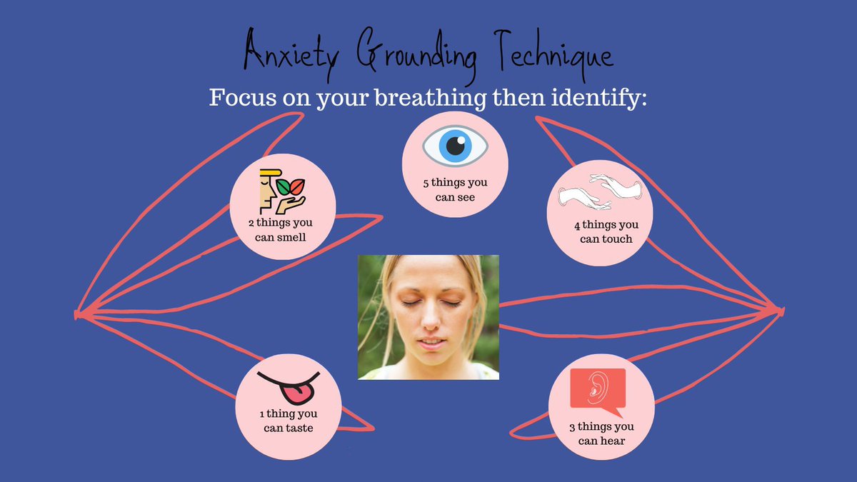 CCdabz710's tweet photo. By learning a few simple #grounding techniques, people can #selfsoothe and #calm their #anxiety before it escalates. Using all five senses can help. https://t.co/iP2mxUBBM0