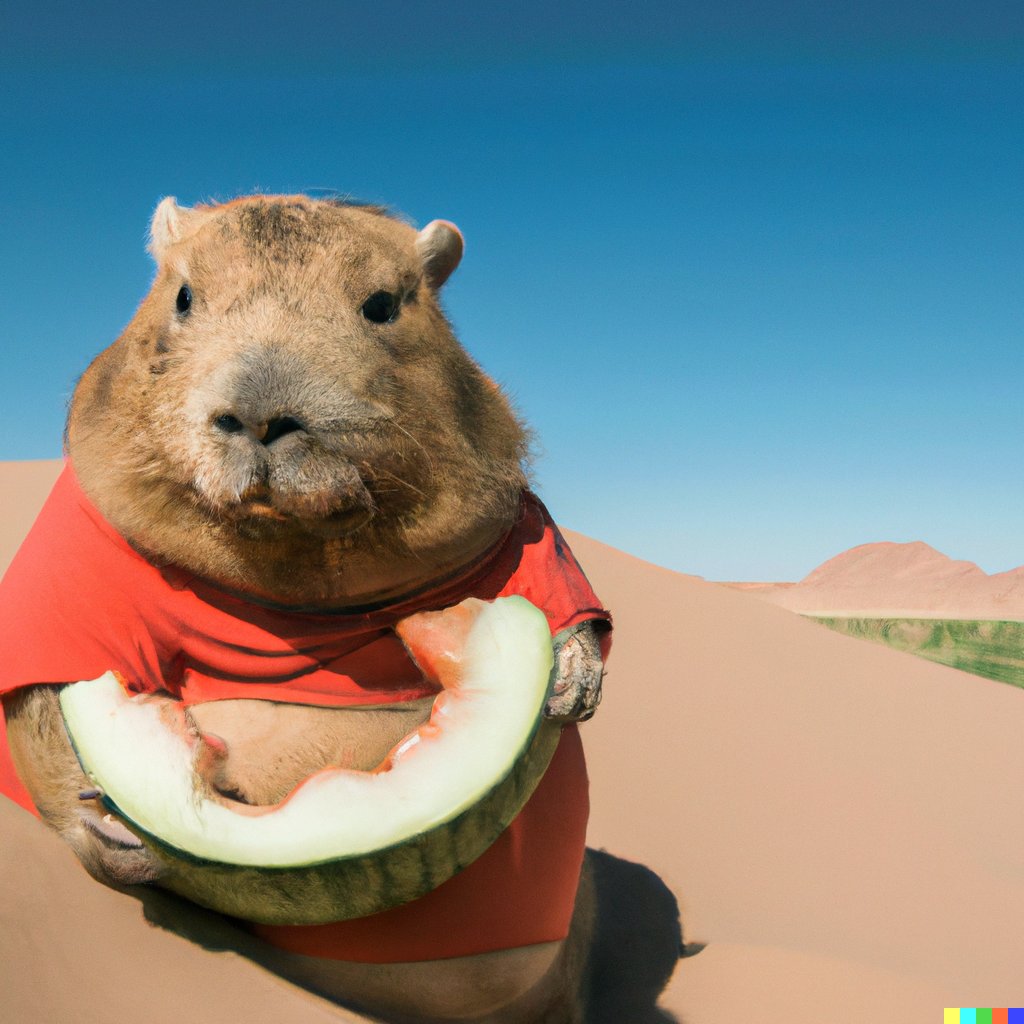 Capybara and watermelon.