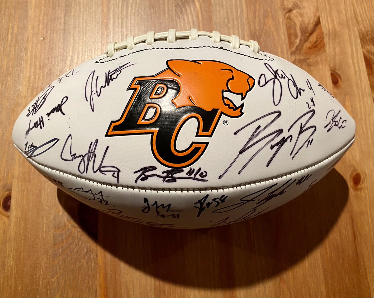 AndrewONielsen's tweet photo. A big THANK YOU to the @BCLions!!! They have donated a team autographed football and an autographed #MikeReilly jersey to my upcoming auction. Fantastic! ๐ #BCLions @cfl #cfl #cflgameday https://t.co/1wNDNRxdwj