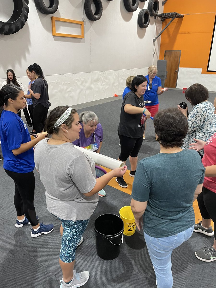 What an amazing day! The CE staff started back today and we headed to Group Dynamix for a field trip! Our theme at Carrollton Elementary this year is “We Can Move Mountains”!  Today we challenged ourselves while having a blast! #cfbproud