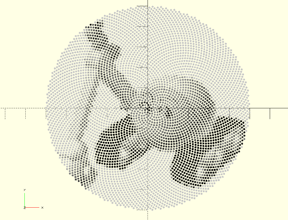 caterpillar's tweet photo. Sun flower sampling ... XD
#OpenSCAD
#dotSCAD https://t.co/SBf3aYY5te