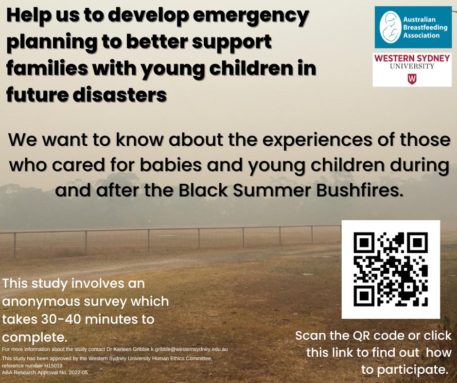 ABA and <a href="/westernsydneyu/">Western Sydney University</a> are researching the Black Summer Bushfire experiences of families with young children and the emergency responders who helped them.

Read more: aba.asn.au/ResearchProject

#WesternSydneyU #ResearchProject #BlackSummerBushfires #ProtectChildrenInBushfires