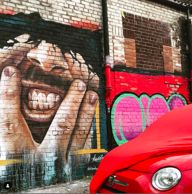 This building, now demolished, In Liverpool. #abarth #carcovers #coveryourcar #500abarth #streetart #urbanart #liverpool