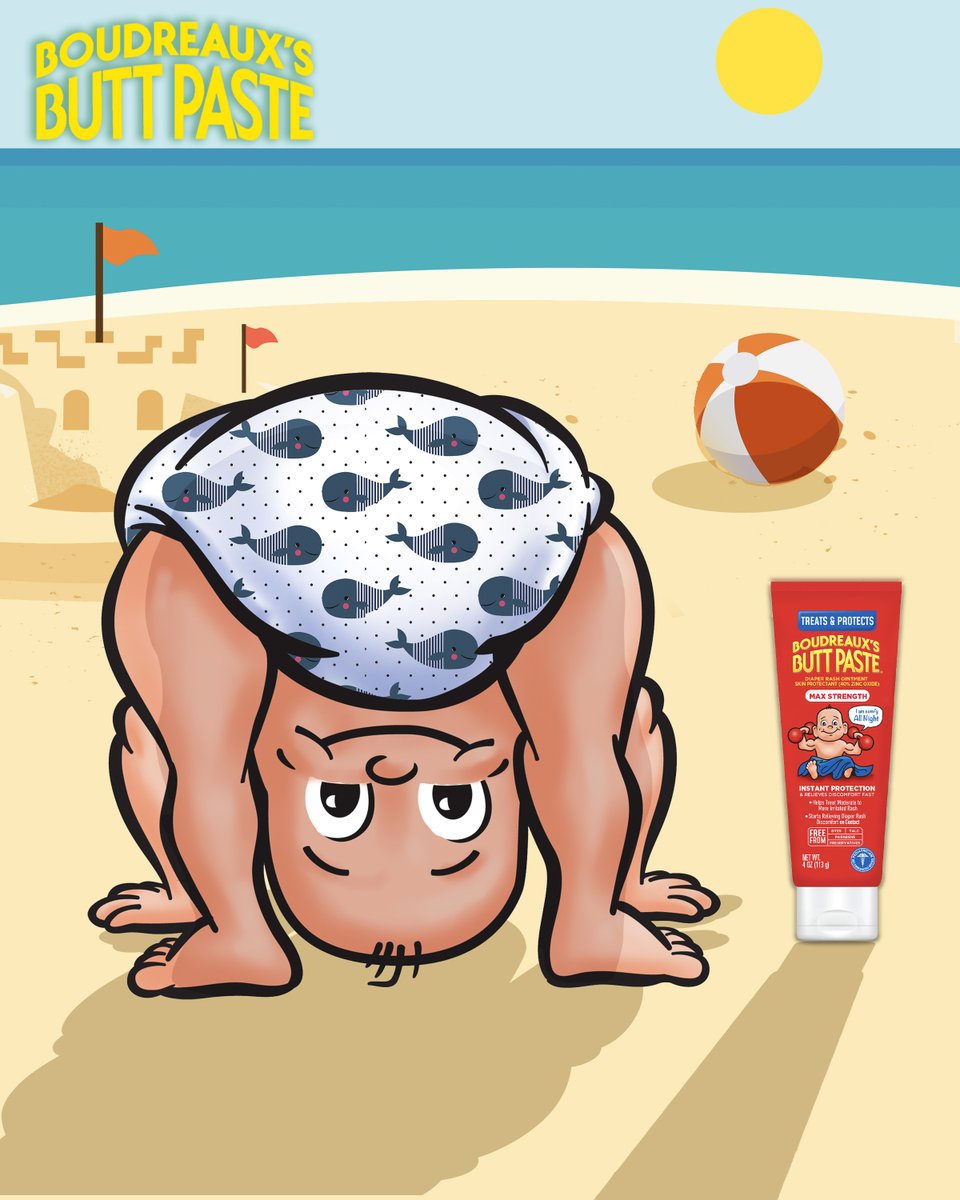 buttpaste's tweet photo. Sometimes they need a little protection where the sun don’t shine. Take us along this summer to kick some rash! #HappyCheeks
#Beachbaby #Summer 🌞😎 https://t.co/4CrGyGutBr
