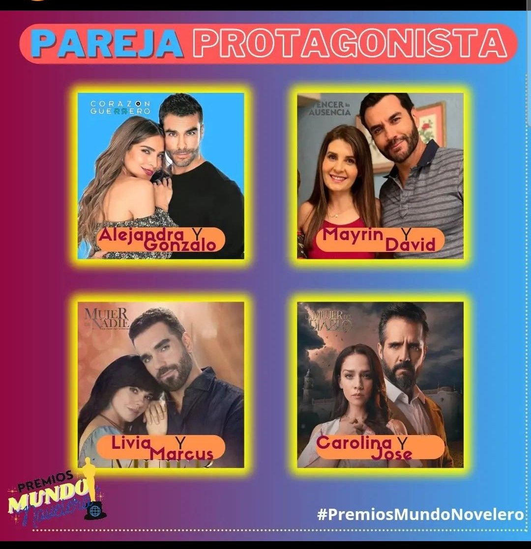 OrneHoyer's tweet photo. Comenta cual es tu pareja #Protagonica favorita
#Alejandra y #Gonzalo
#CorazonGuerrero
.
#Mayrin y #David #VenserLaAusencia
.
#Livia y #Marcus #Mujerdenadie
.
#Jose y #Carolina #LaMujerDelDiablo https://t.co/uMkTzKKIx2