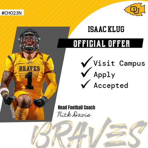 isaacklug5's tweet photo. Blessed and excited to receive an offer from Ottawa University! @CoachHennes @CoachNickDavis @CoachDylanMcC https://t.co/vsUi8Co3J0