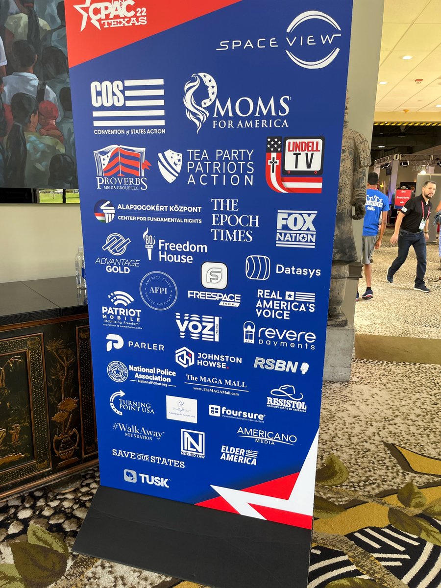 We don’t know how our logo ended up on this sign at CPAC 2022 in Dallas. We are not a sponsor of the event and did not authorize use of our logo.