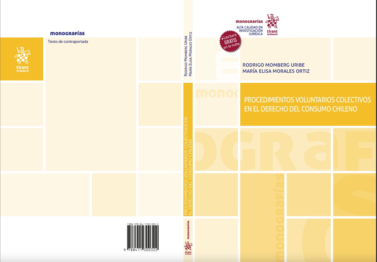 MaElisa_Morales's tweet photo. Recién salido de la imprenta!! Se acaba de publicar este nuevo libro, escrito junto a Rodrigo Momberg: "Procedimientos Voluntarios Colectivos en el Derecho del Consumo Chileno"🤩 
Les dejo el link por aquí  por si les interesa el tema
👇👇👇👇👇

https://t.co/L3mSkkFa0H https://t.co/UxVFxKAuz5