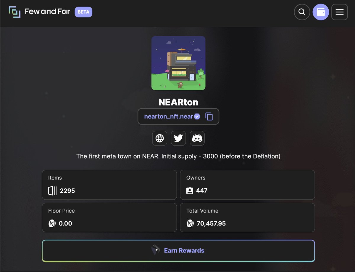 GM $NEAR! 
NEARton is live on <a href="/FewandFarNFT/">Few and Far Web3 & NFT Platform 🏝️</a> 🏡🎉
📍fewfar.com/collection/nea…

To celebrate it, we're giving away 2 NEARton #NFTs

❤️, RT &amp; tag 2 $NEAR frens
follow <a href="/MetaNEARton/">NEARton 🛠 $NEXP</a> &amp; <a href="/FewandFarNFT/">Few and Far Web3 & NFT Platform 🏝️</a> 
 
48h ⏳

1 #NFT for Twitter
1 #NFT  for #NEARton Raffles system using $NEXP

#nearNFTs